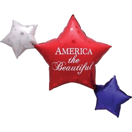 39in. USA Stars America Beautiful Multi-Balloon USA Party Balloons Patriotic Day Decoration